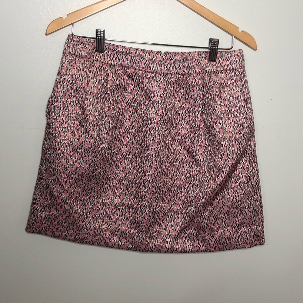 J. crew Pink and Gold mini skirt with pockets